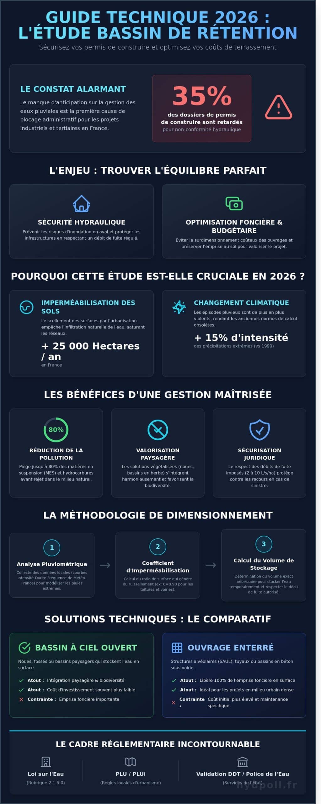 Étude de bassin de rétention : Guide technique et réglementaire 2026