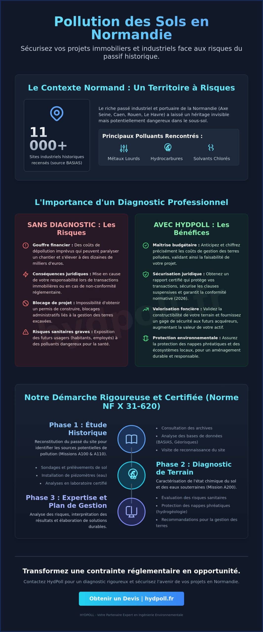 Bureau d'étude pollution des sols en Normandie : Expertise et Diagnostic 2026